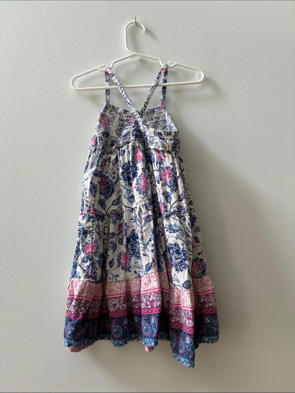 Old Navy Kids' Navy & Pink Floral Crossback Dress